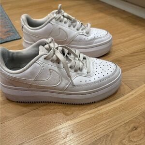 Nike Women's Court Vision White Sneakers Size 8 Platform AF1